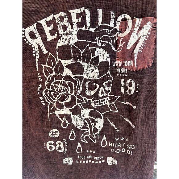 Tranquility Mayhem Pink Burnout Thermal Long Sleeve Men's Top Size Medium - Picture 2 of 8